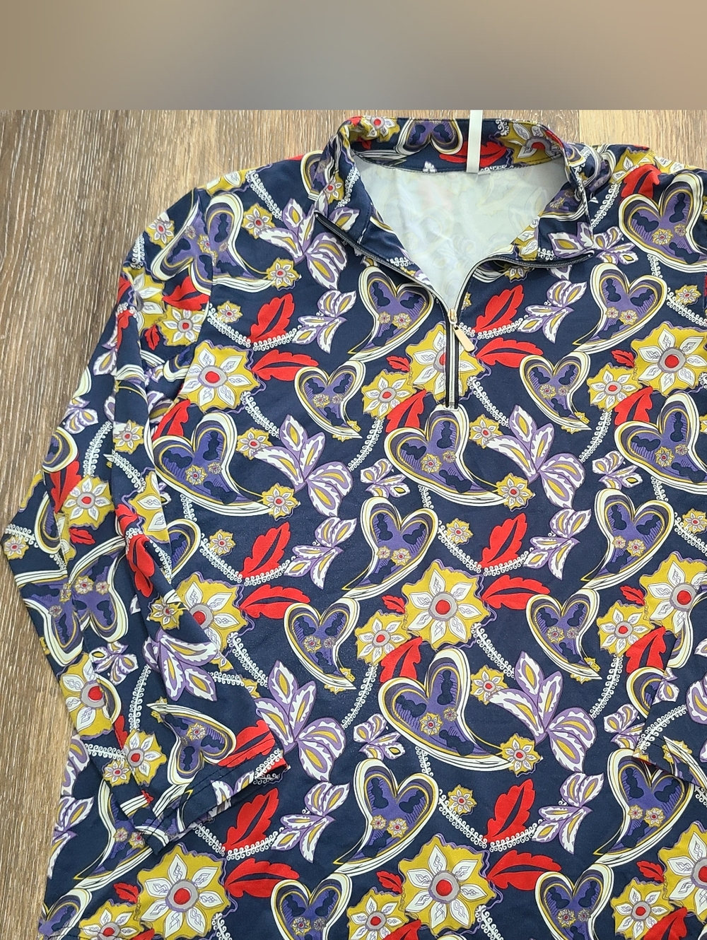 Lulu B Colorful 1/4 Zip Pullover Womens Size XL